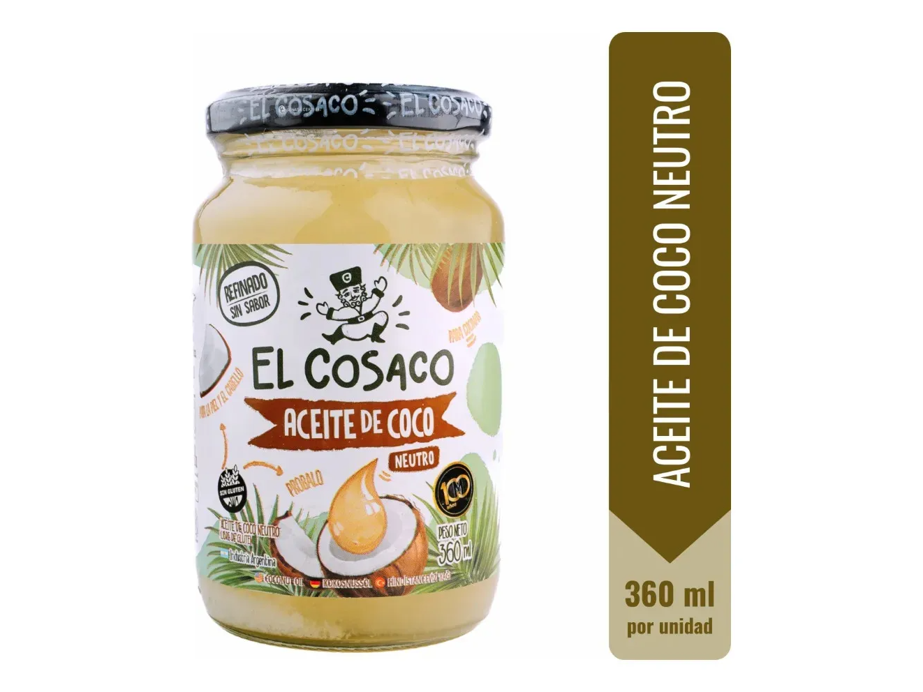 ACEITE DE COCO NEUTRO El COSACO x360 ML.