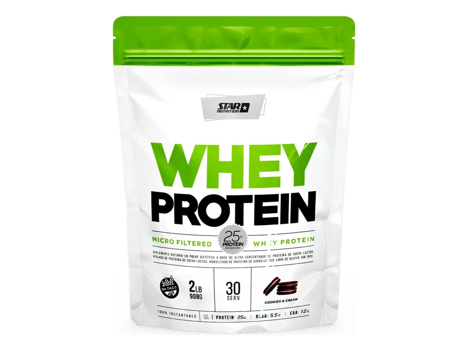 STAR WHEY PROTEIN COOKIES & CREAM x2lbs (908grs.)