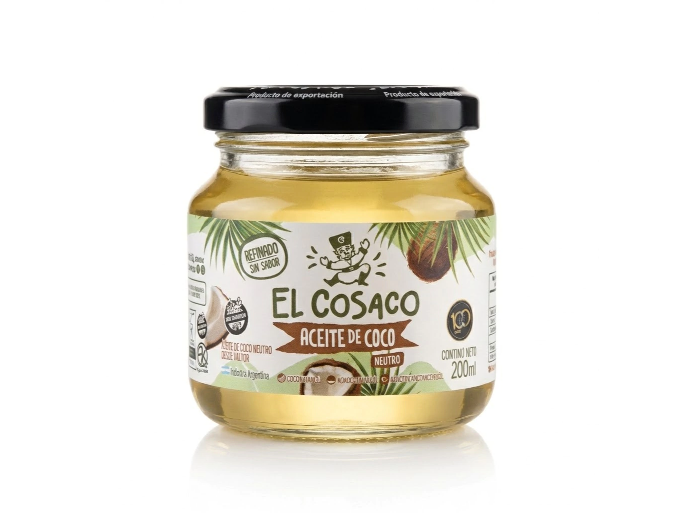 ACEITE DE COCO NEUTRO El COSACO x200ml.