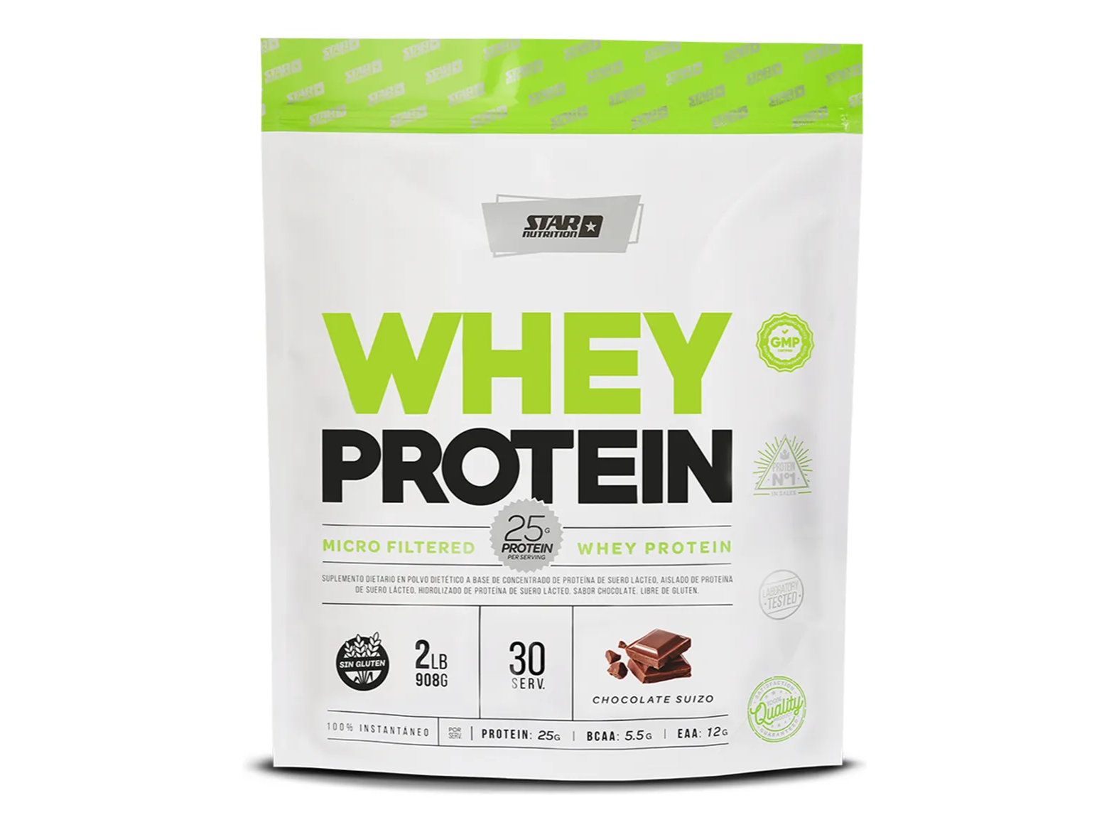 STAR WHEY PROTEIN CHOCOLATE x2lbs (908grs.)
