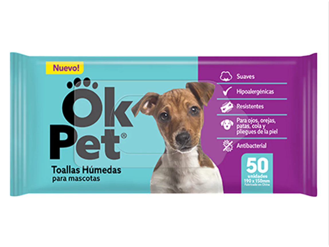 Toallas Humedas Ok Pet (x50 un.)