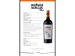 Vino muñeco rebelde malbec cabernet x750ml