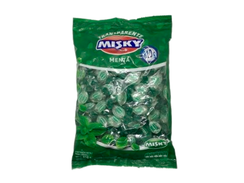 Caramelo transparente menta Misky x810g