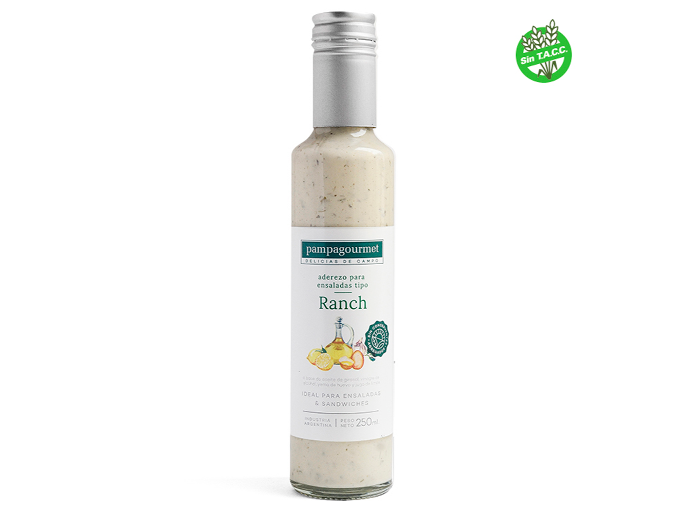 2438.Aderezo para ensaladas tipo Ranch 250 ml SIN TACC
