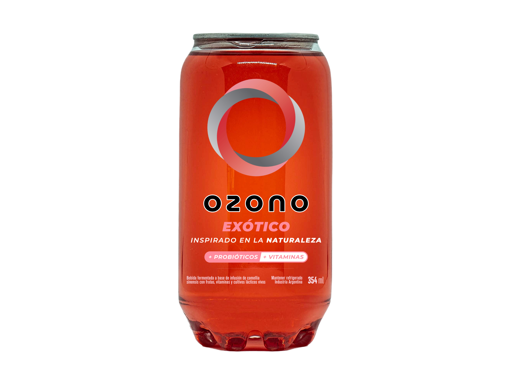 502.PACK x 6 UNID - OZONO EXOTICO Bebida funcional + probioticos y Vitaminas  B y C Sabor HIBISCUS Y FRUTOS ROJOS