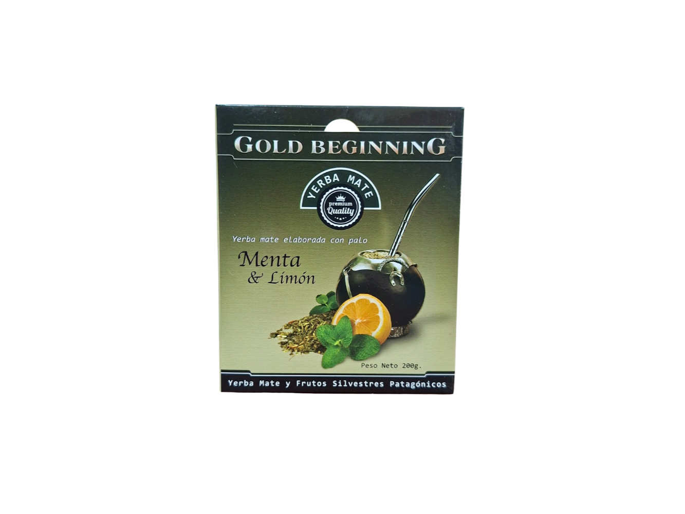 818. YERBA MATE CON PALO SABOR MENTA Y LIMON X 200 GR