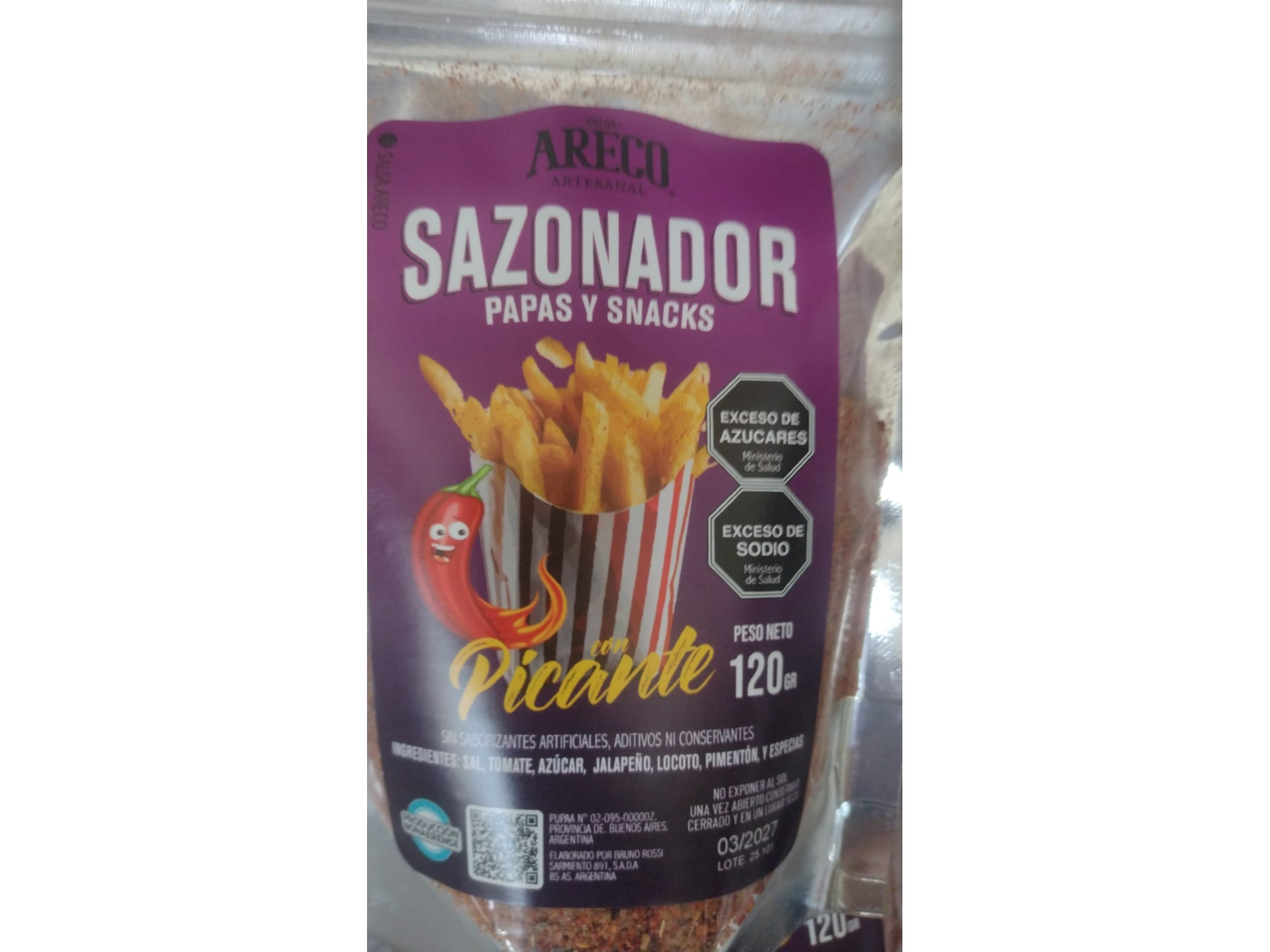 711.SAZONADOR PARA PAPAS Y SNACKS PICANTE x 120 gr