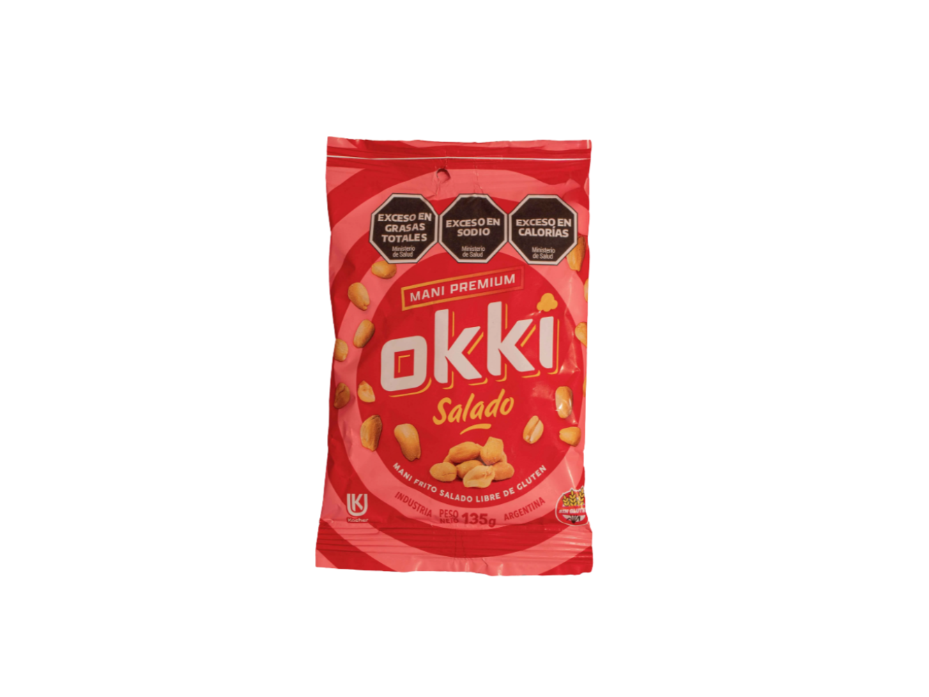401.MANI FRITO SALADO X 135 GR OKKI X 20 UNID
