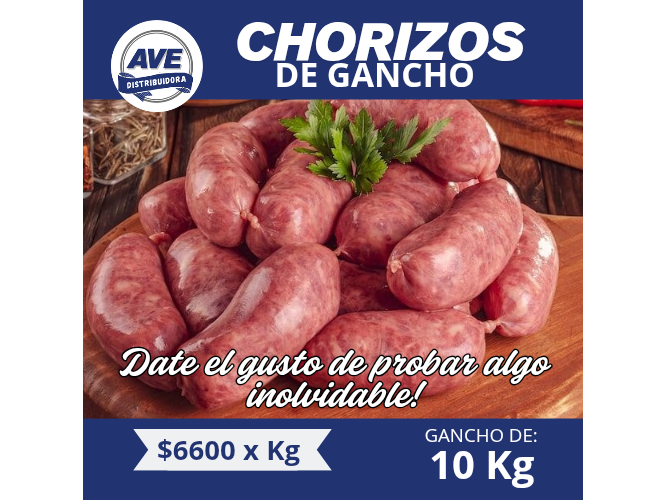 CHORIZOS DE GANCHO ( x 10 Kg.) $6600 EL KG