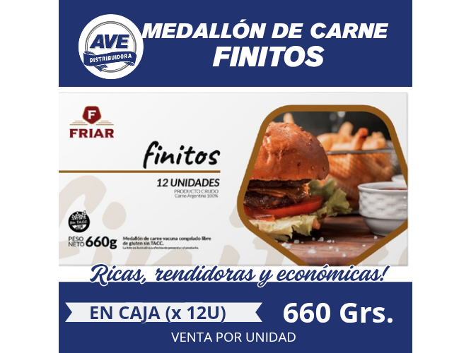 MEDALLON FINITOS 6 ESTUCHES (En Caja x 12 Unidades) de 660 Grs.