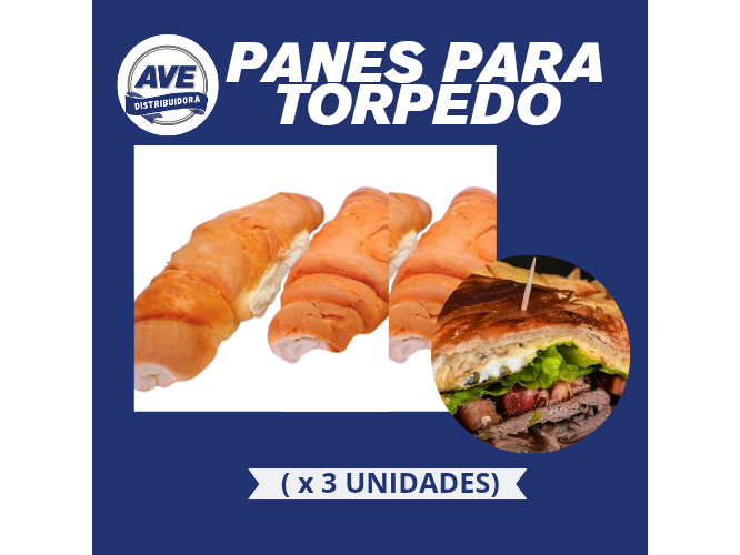 PAN PARA TORPEDO ( x 3 Unidades Grandes)