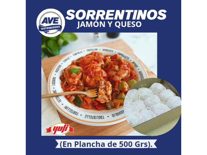 SORRENTINOS DE JAMON Y QUESO ( x Plancha de 500 Grs).