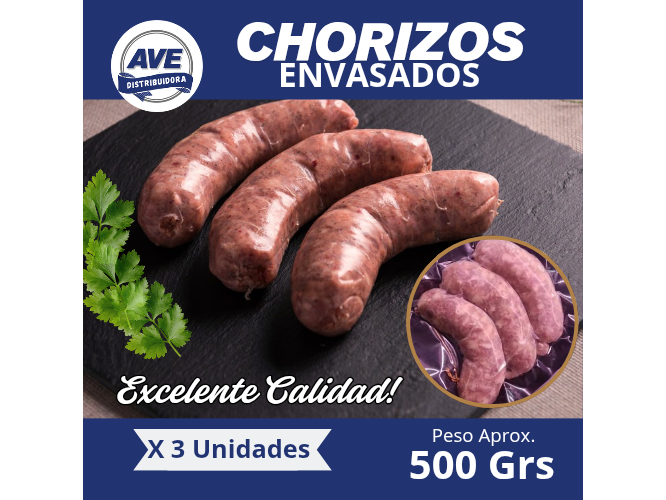CHORIZOS ENVASADOS (x 3 Unidades)