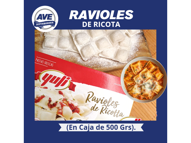 RAVIOLES DE RICOTA (En Caja de 500 Grs).