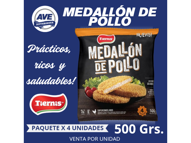 MEDALLON DE POLLO ( X UNIDAD de 500 Grs.)