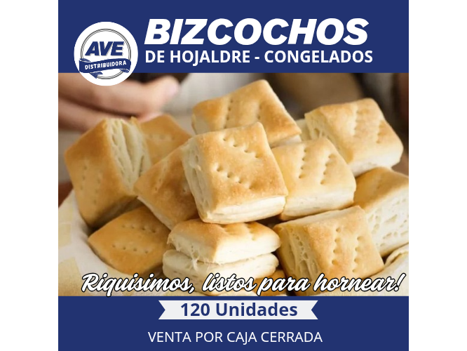 BIZCOCHOS DE HOJALDRE CONGELADOS - CAJA CERRADA ( x 120 Unidades)