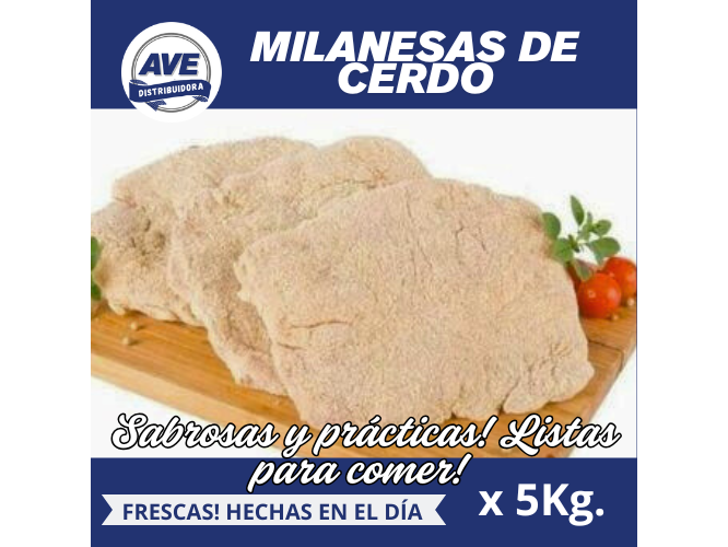 MILANESAS DE CERDO - Frescas x 5kg.