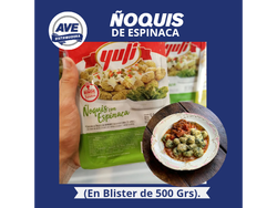 ÑOQUIS DE ESPINACA (En Blister de 500 Grs).