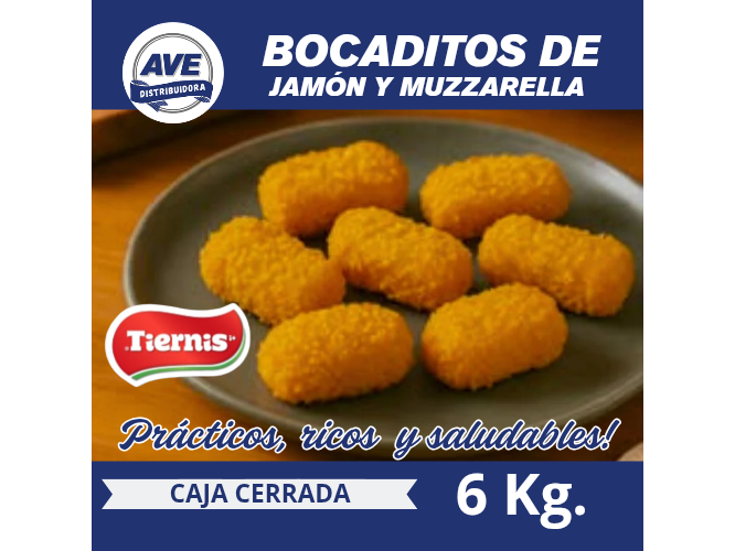 BOCADITOS DE JAMON Y MUZARELLA (x 6 Kg).