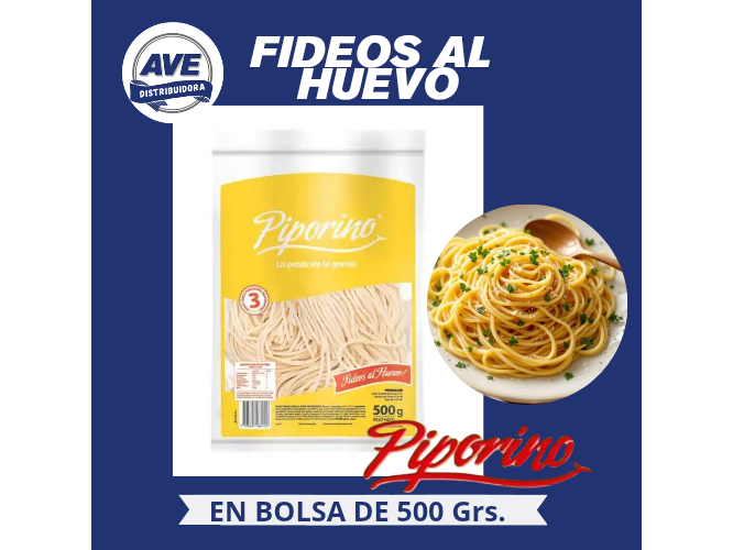 FIDEOS AL HUEVO - PIPORINO (x Bolsa de 500 Grs).