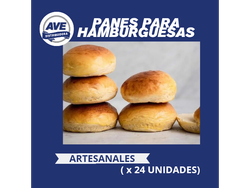 PAN ARTESANAL PARA HAMBURGUESAS ( x 24 Unidades)