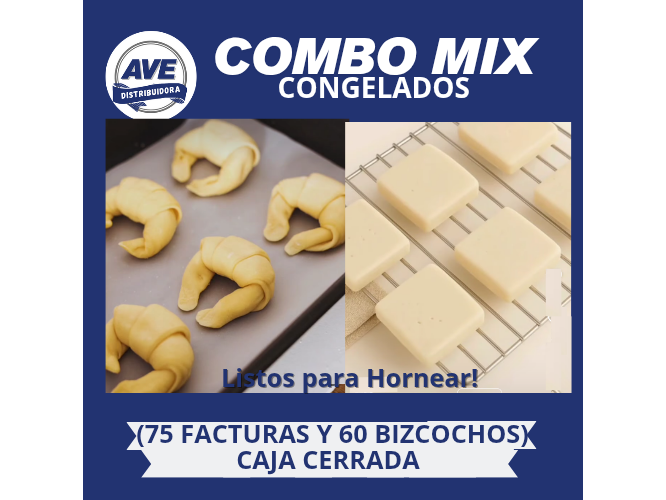 COMBO MIX - CONGELADOS ( 75 Medialunas y 60 Bizcochos)