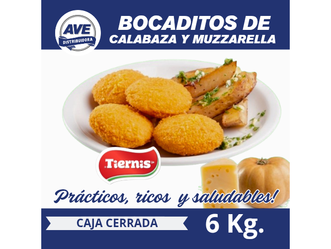 BOCADITOS DE CALABAZA Y MUZZARELLA ( x 6Kg).