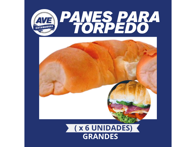 PAN PARA TORPEDO ( x 6 Unidades Grandes)