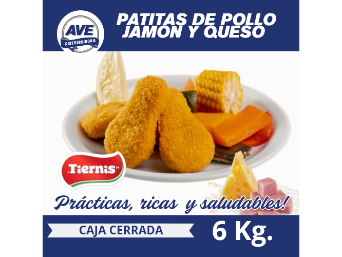 PATITAS DE POLLO, JAMON Y QUESO ( x 6 Kg).