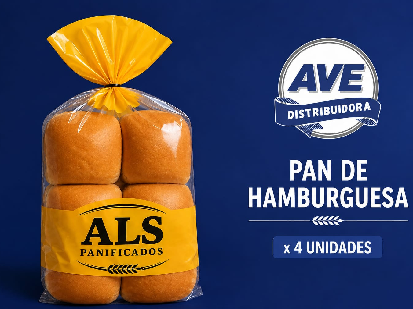 PAN DE HAMBURGUESAS TRADICIONAL X4 UNIDADES
