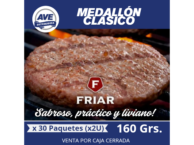MEDALLON CLÁSICO - FRIAR 60 UNIDADES DE 80 GRS SIN TACC