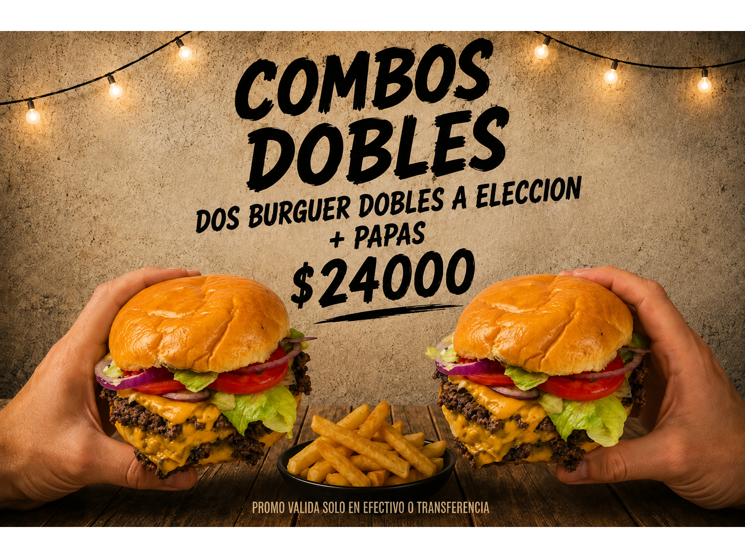 DOS BURGUER DOBLES A ELECCION