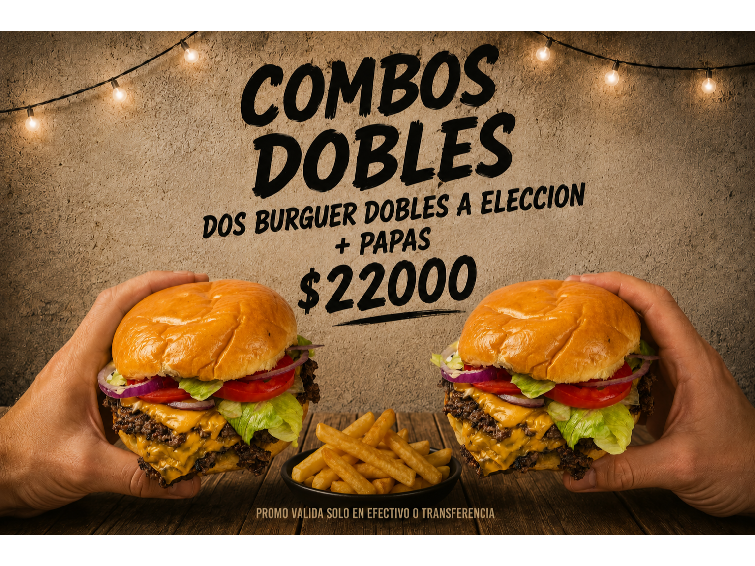 DOS BURGUER DOBLES A ELECCION