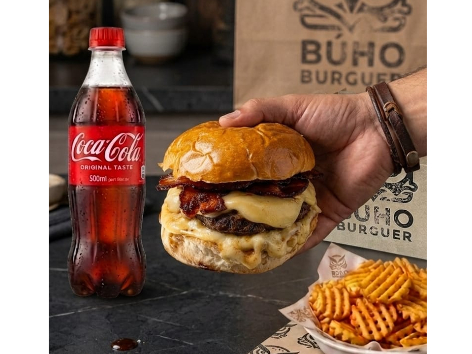 Blakiston burguer + Papas + Coca Cola 500 ml