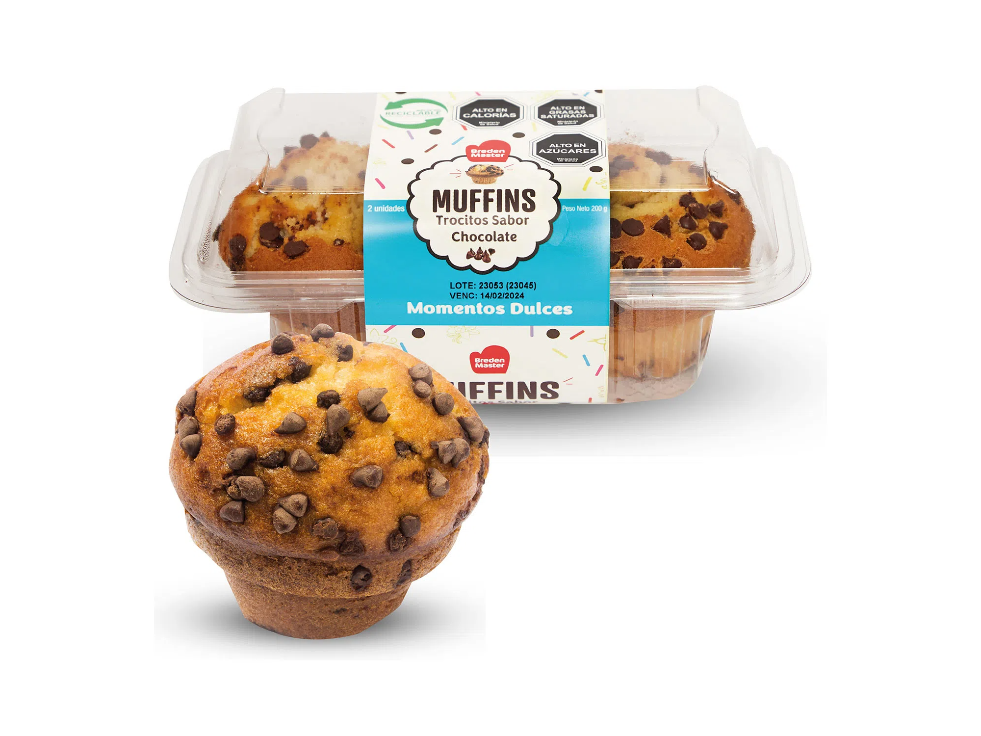 Muffin Blister Chips de chocolate (2u)