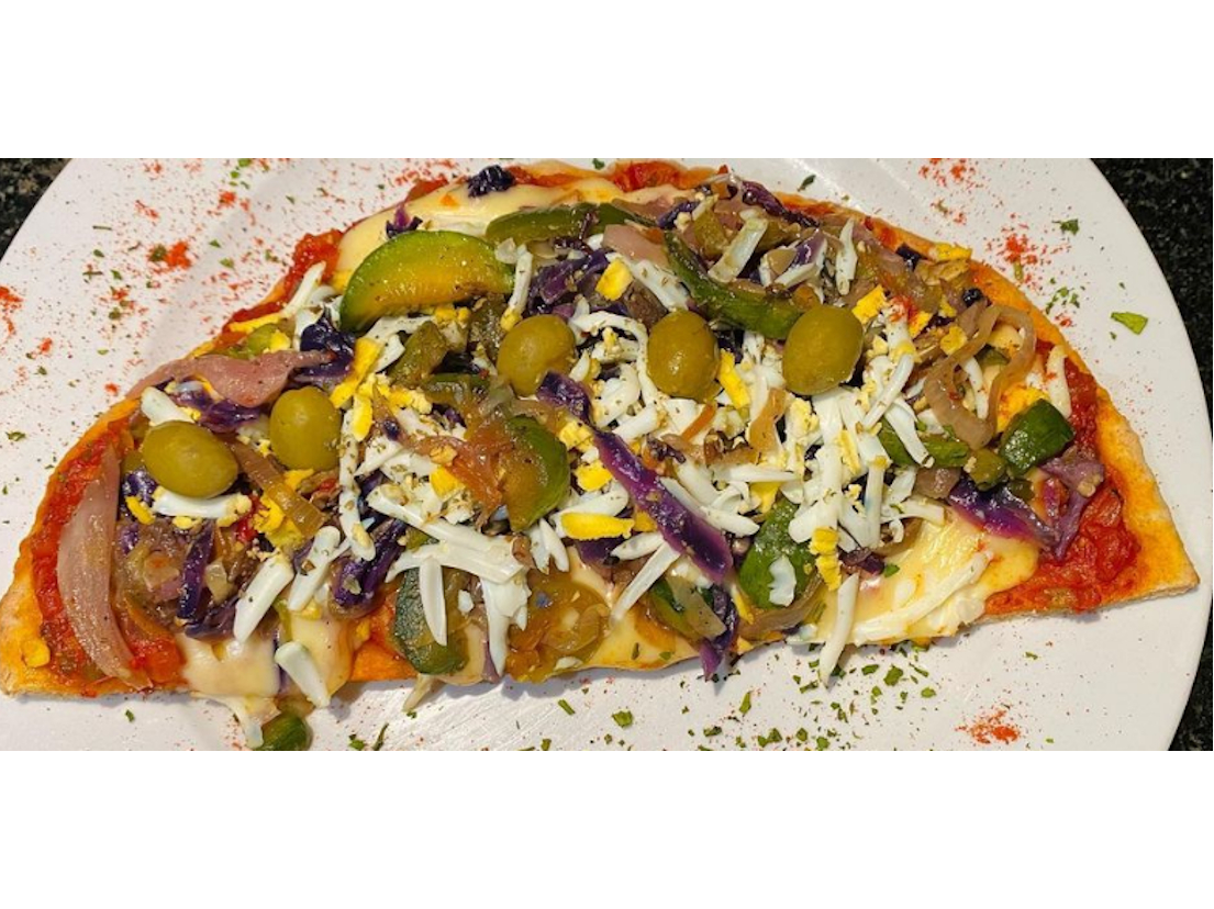 Menú vegetariano. Media pizza vegetariana