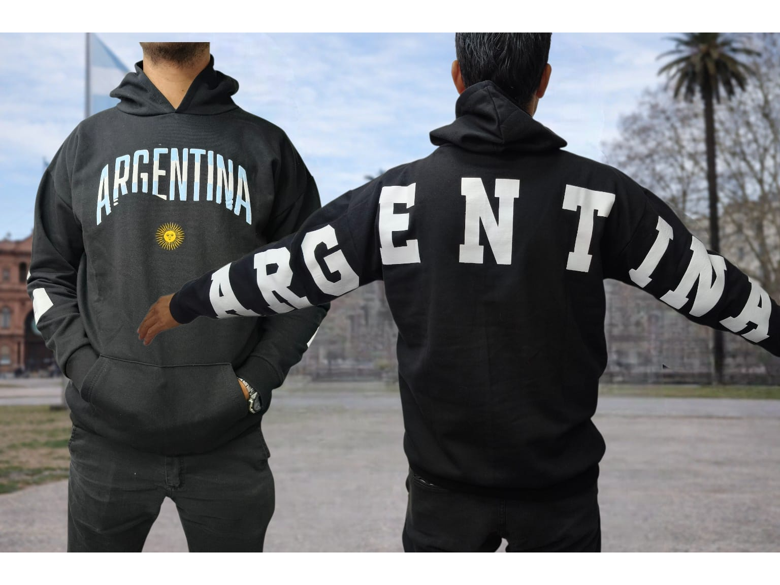 Maxi buzo frizado con estampa gigante