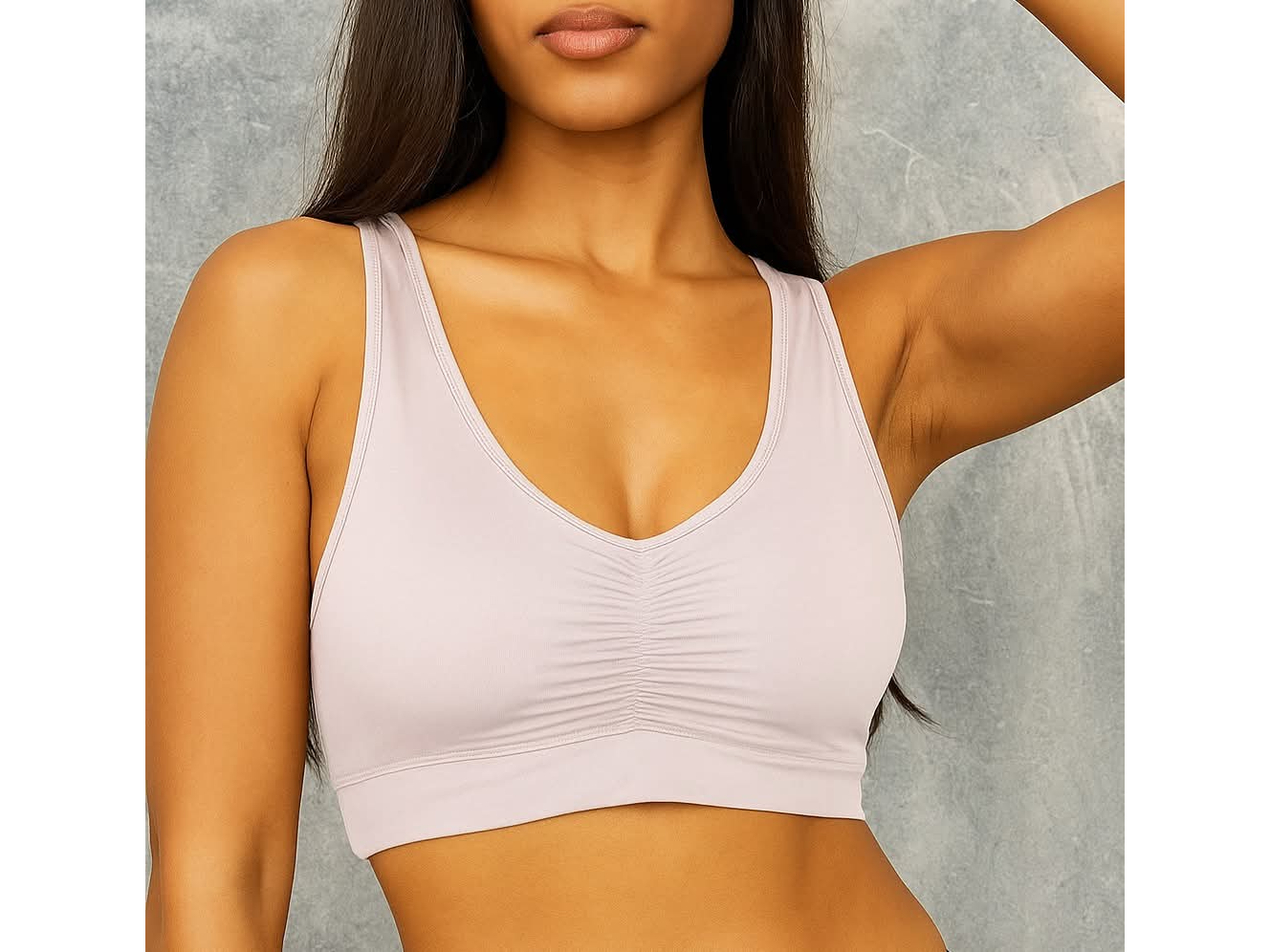 Tops deportivos lisos frunce