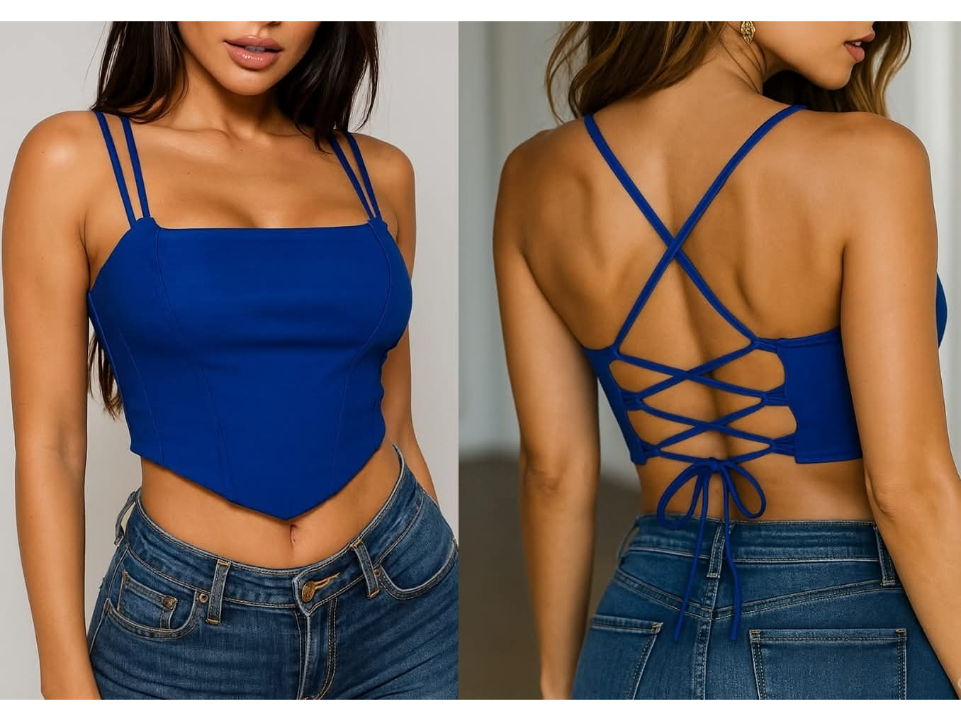 Tops bengalina tipo corset