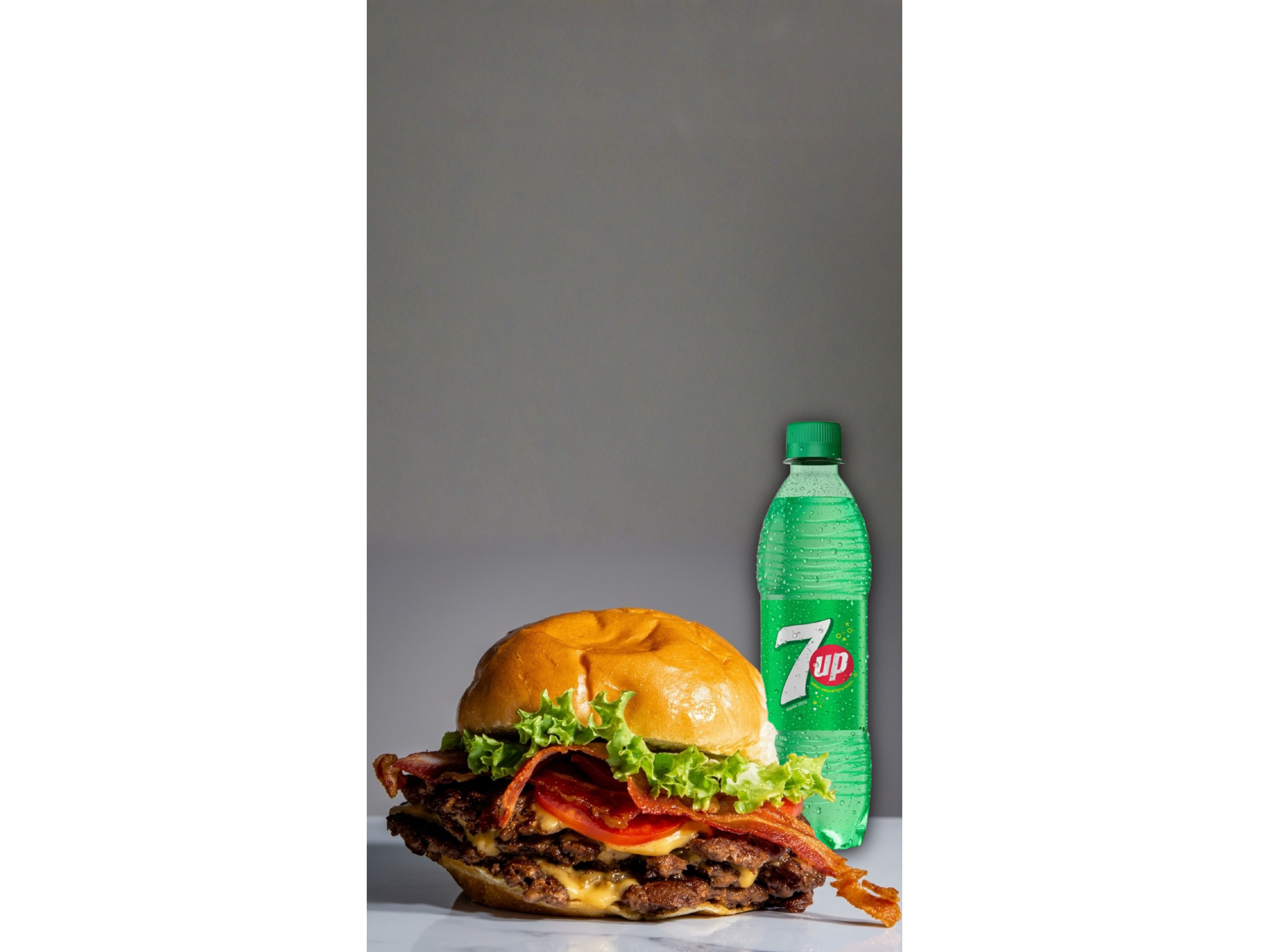 PROMO  BACON DOBLE + PAPAS + 7UP 500CC