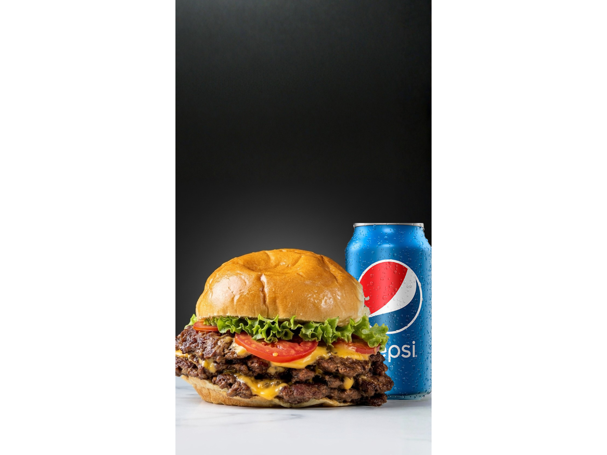 AMERICAN TRIPLE + PAPAS + LATA