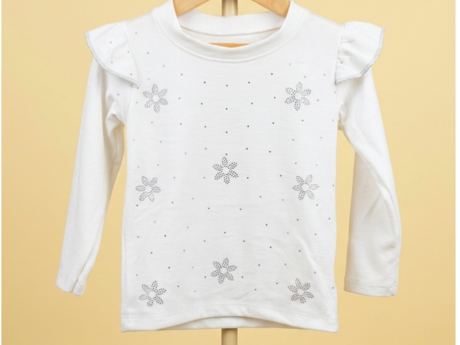 REMERA FLOR BRILLO