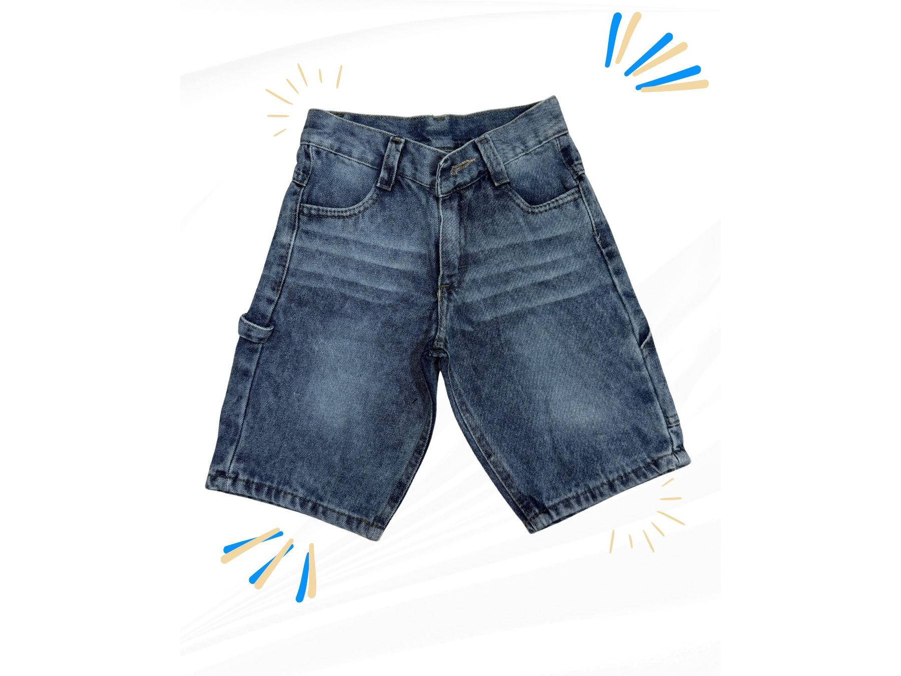 Bermuda leñadora azul