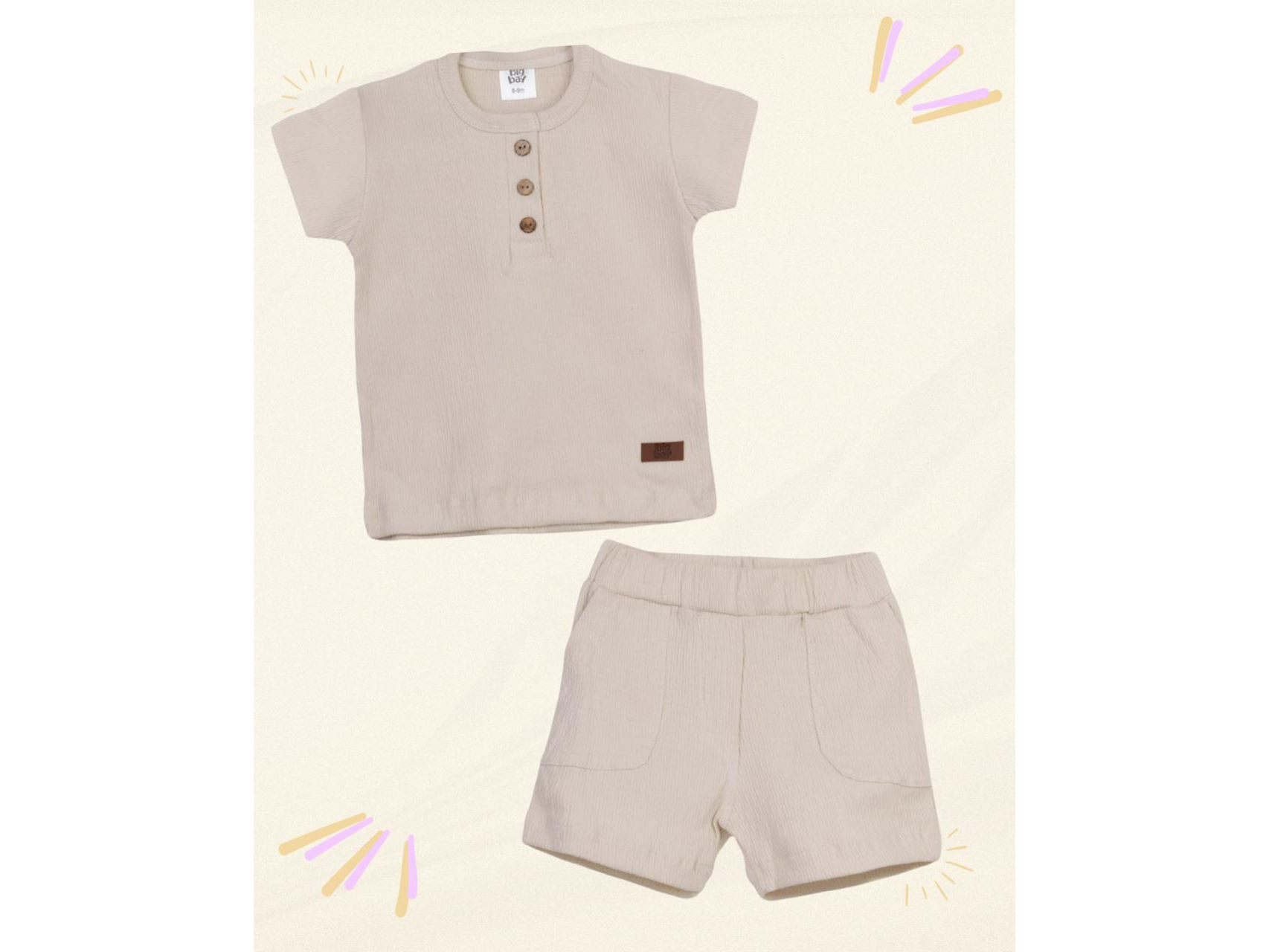 Conjunto waffle mangas corta