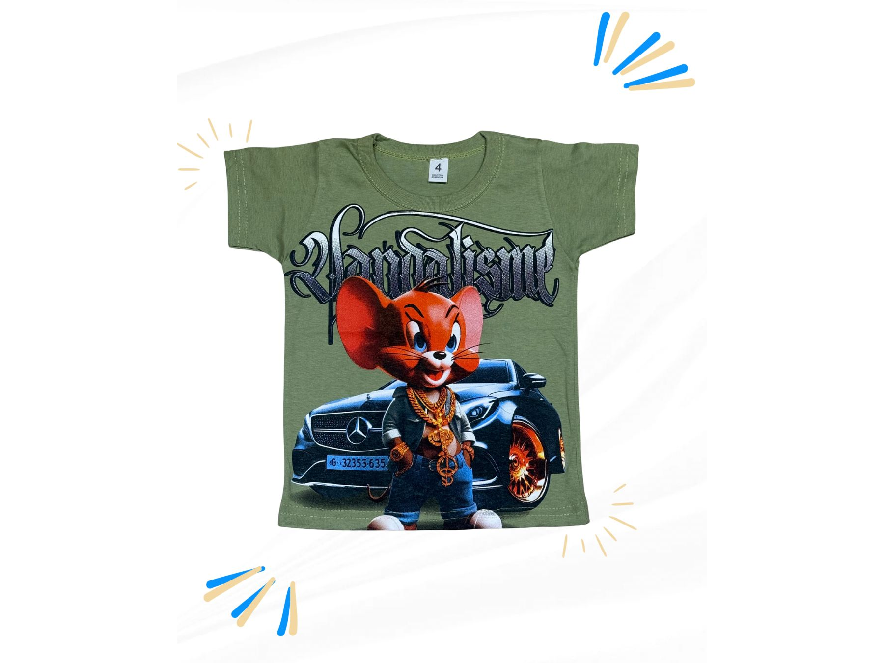 Remera algodón estampada