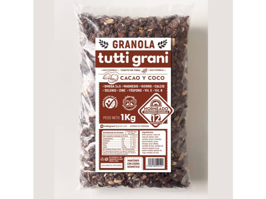 Granola de Cacao y Coco - Tutti Grani x 1 kg