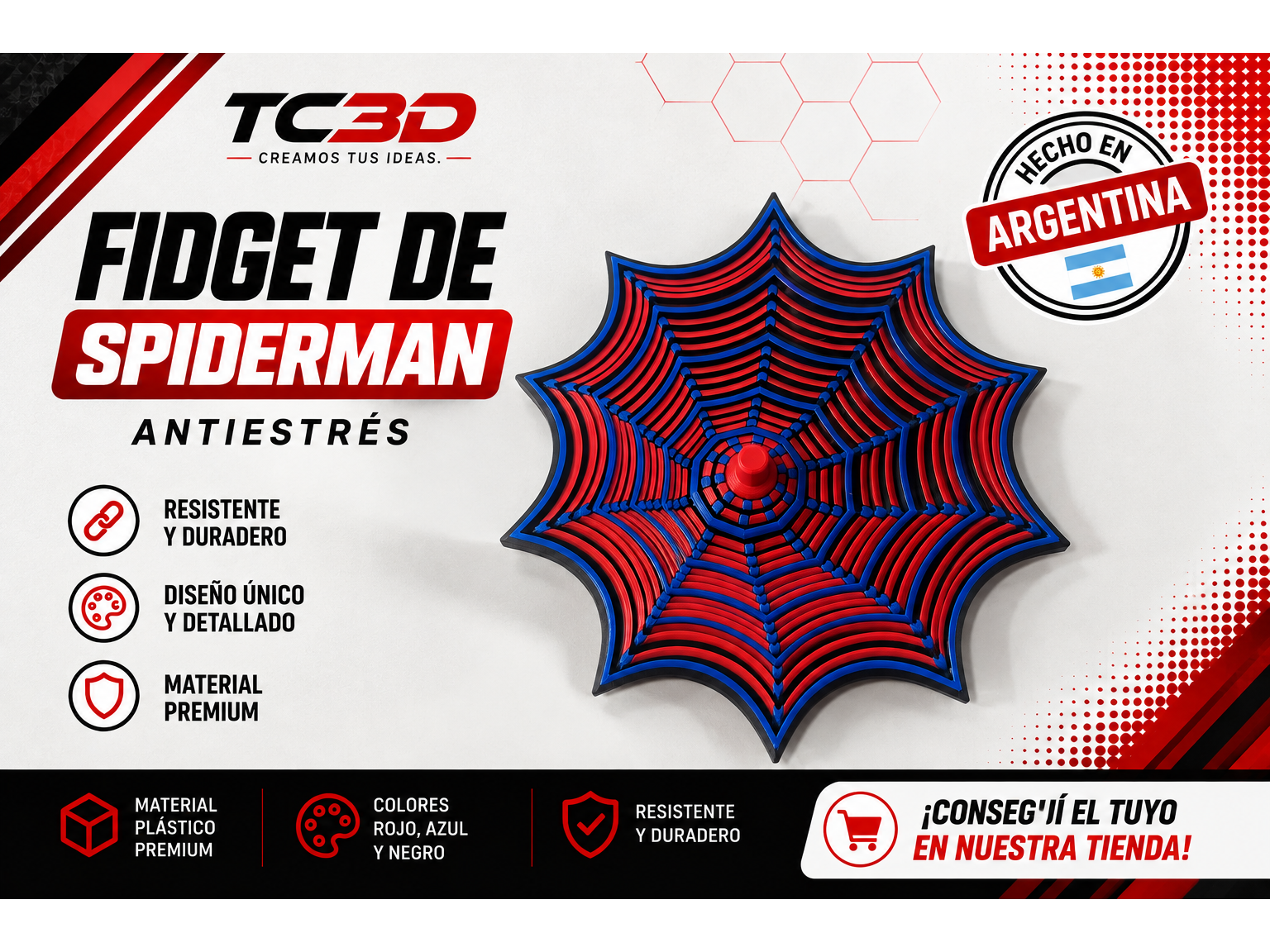 Fidget Hombre Araña de TC3D