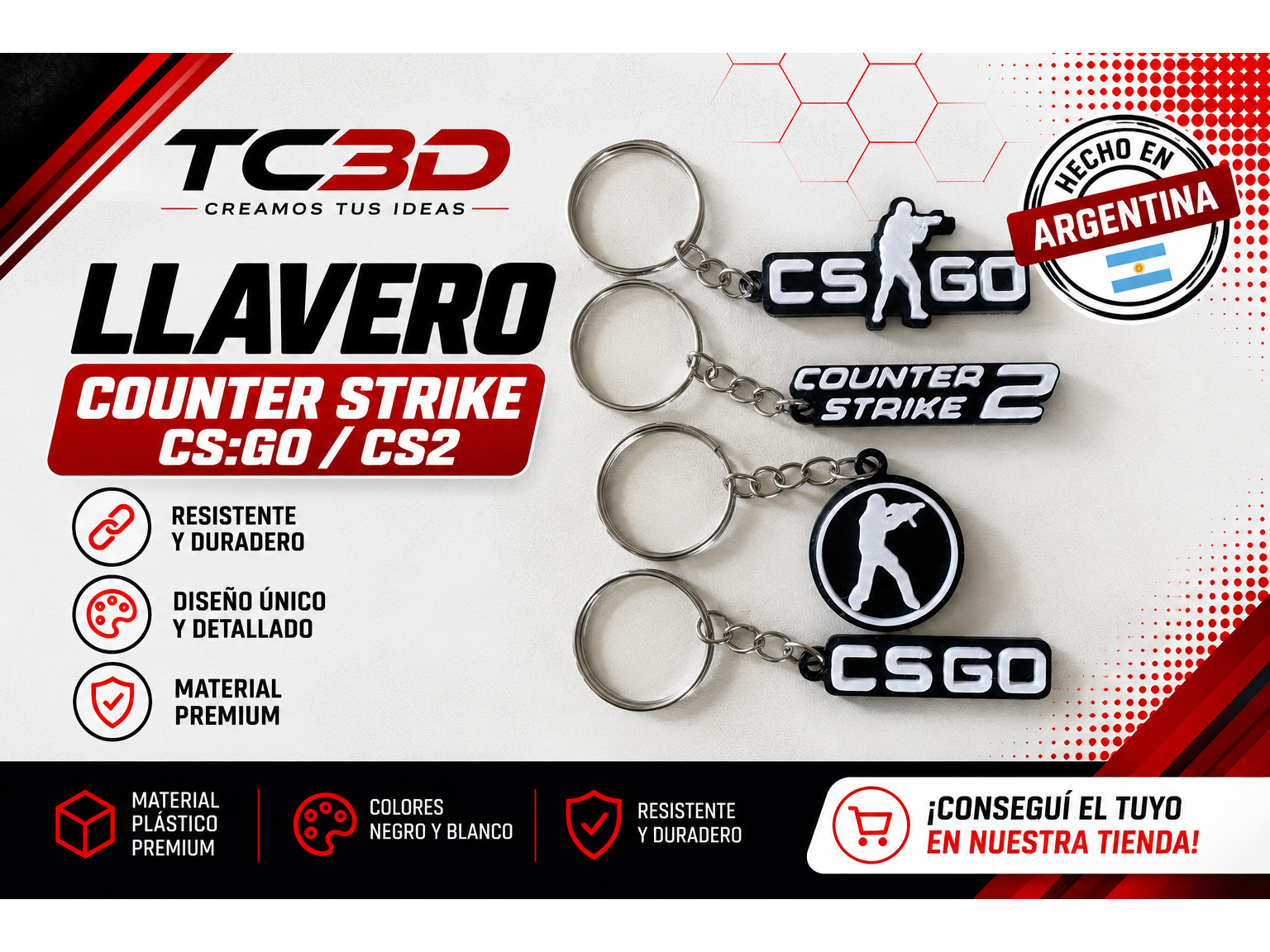 Llavero Counter Strike de TC3D