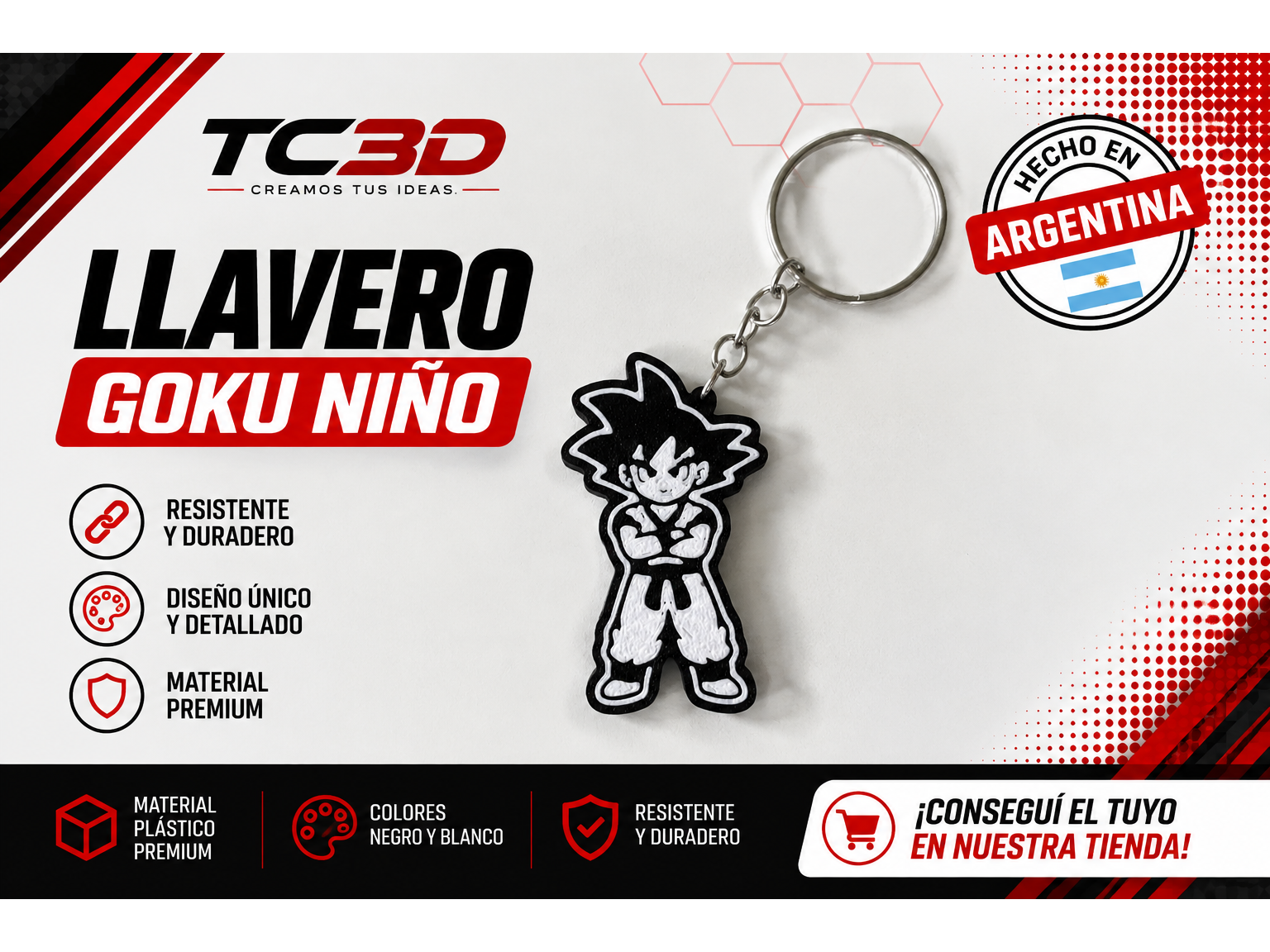 Llavero Goku niño de TC3D
