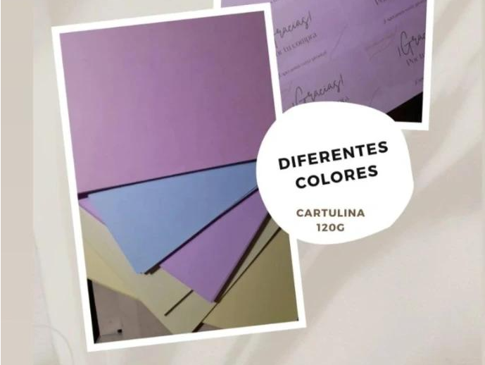 IMPRESIÓN SOBRE CARTULINA DE COLOR 120g.